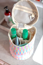 Load image into Gallery viewer, Barrel Organizer Toiletry Bag-Happy Days Ahead (Lilac/Cream)