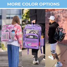 Load image into Gallery viewer, Clear Backpack For School XL Purple