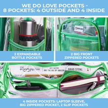 Load image into Gallery viewer, Clear Backpack For School XL Green