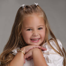 Load image into Gallery viewer, 14K Gold-Plated Etched Baby Bangle for Kids Gift for Girls: Medium 1-5 Years