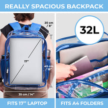 Load image into Gallery viewer, Clear Backpack XL Blue