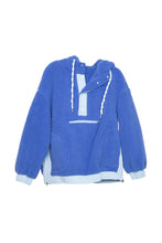 Load image into Gallery viewer, Blue Two-Toned Sherpa Fleece Pullover