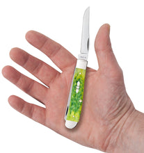 Load image into Gallery viewer, Case Green Apple Bone Peach Seed Jig Mini Trapper