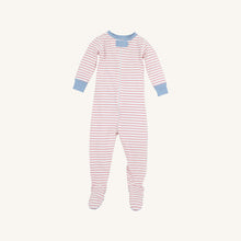 Load image into Gallery viewer, Beaufort Bonnet Knox Night Footed Nantucket Red Stripe/Barrington Blue
