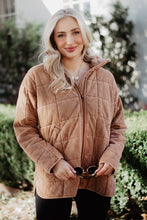 Load image into Gallery viewer, Brown Lightweight Quilted Garment Washed Jacket