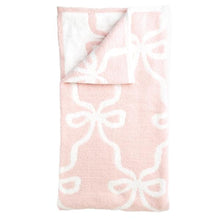 Load image into Gallery viewer, Blush Bow Chenille Blanket