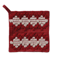 Load image into Gallery viewer, Woven Cotton Tufted Pot Holder w/ Diamond Pattern & Terry Cloth Back 2 Colors