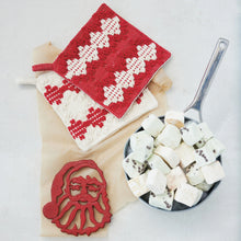 Load image into Gallery viewer, Woven Cotton Tufted Pot Holder w/ Diamond Pattern & Terry Cloth Back 2 Colors