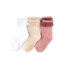 Load image into Gallery viewer, Little Stocking Co. 3-Pack Lace Midi Socks