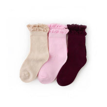 Load image into Gallery viewer, Little Stocking Co. 3-Pack Lace Midi Socks