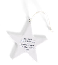 Load image into Gallery viewer, Two's Company Star Ornament with Saying