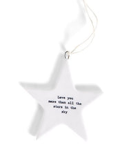 Load image into Gallery viewer, Two's Company Star Ornament with Saying
