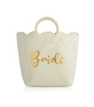 Load image into Gallery viewer, Bride Scalloped Edge Tote Ivory

