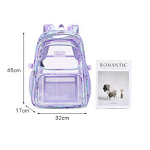 Load image into Gallery viewer, Clear PVC Backpacks for School Teen Girls Purple
