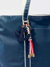 Load image into Gallery viewer, Navy Anchor Bag Charm/Key Ring

