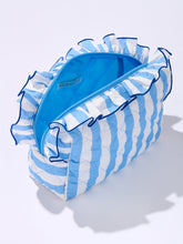 Load image into Gallery viewer, Fancy Large Zip Pouch Blue
