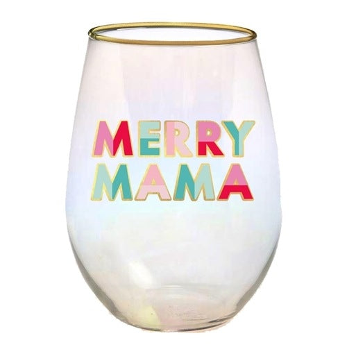Merry Mama Stemless Wine Glass