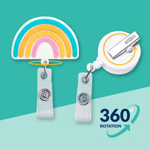 Load image into Gallery viewer, Rainbow 360-Degree Rotating Retractable Reel Badge Holder
