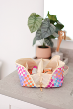 Load image into Gallery viewer, Happy Checkered- Hold All Make Up Bag (Multi Checkered)
