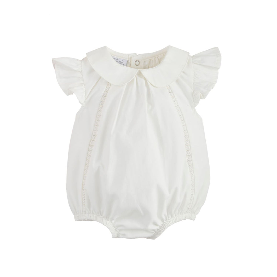 White Collared Poplin Bubble 0-3 M