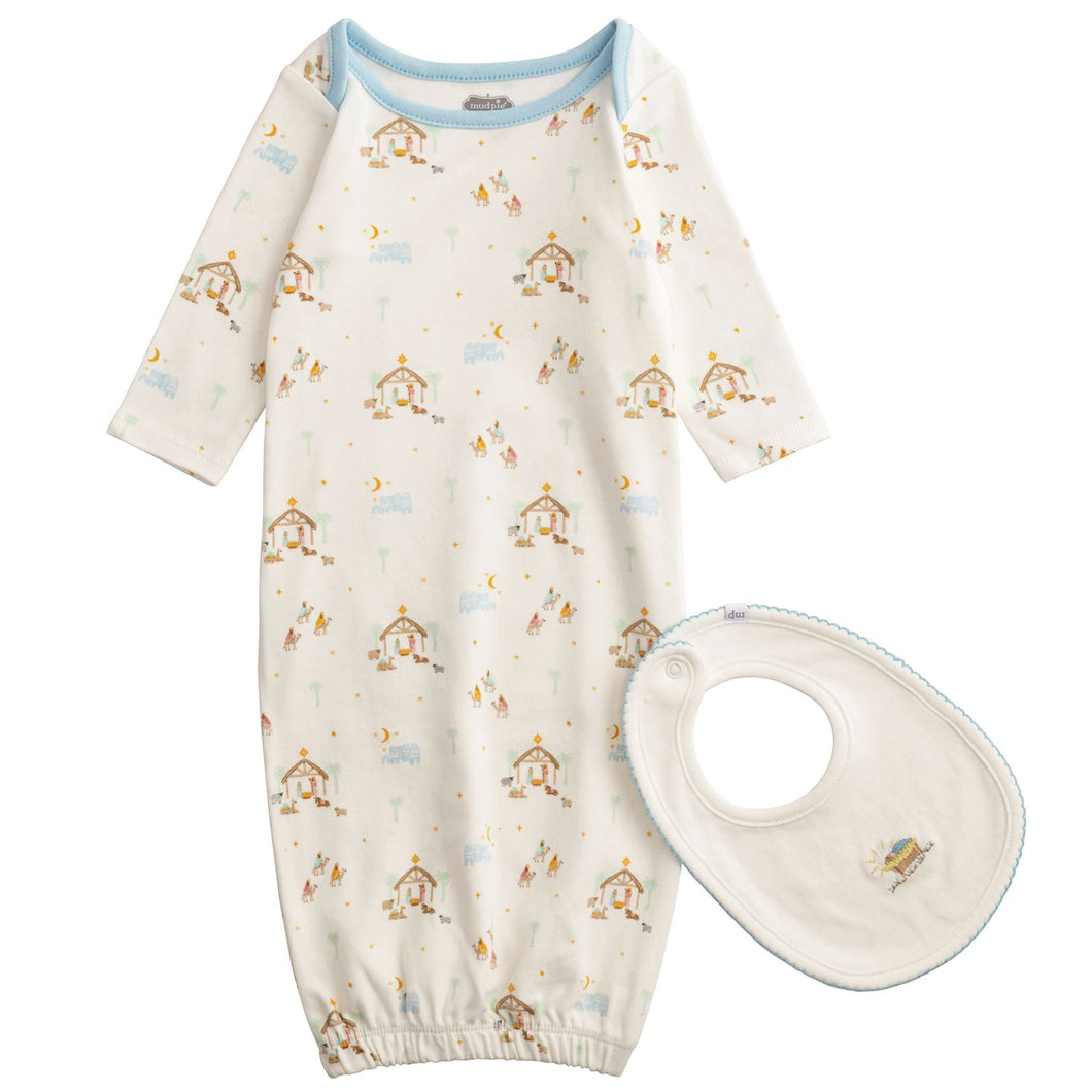 Nativity Gown with Bib 0-3 M