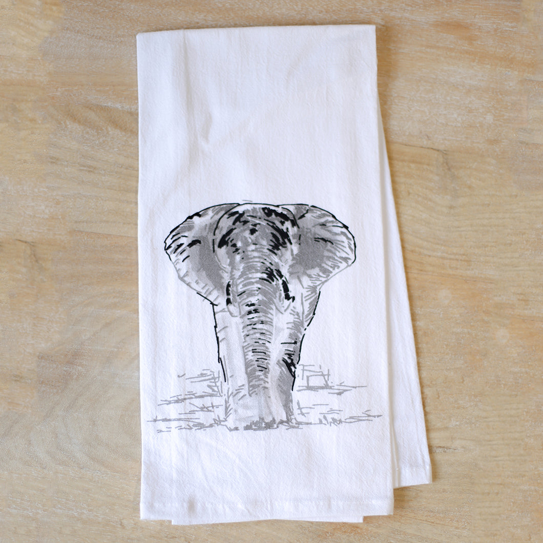 Elephant Flour Sack Hand Towel