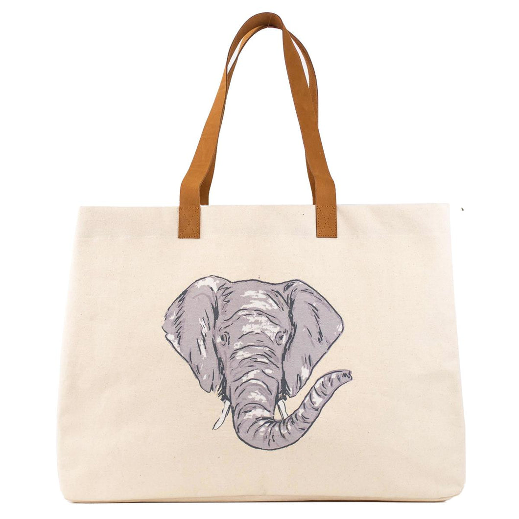 Elephant Love Tote Natural/Gray/Black