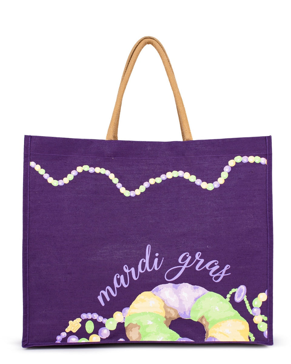 Mardi Gras King Cake Carryall Tote Purple/Multi