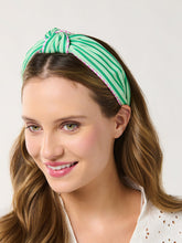 Load image into Gallery viewer, Green Stripe Knotted Headband
