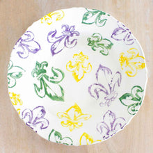 Load image into Gallery viewer, Watercolor Fleur de Lis Serving Bowl
