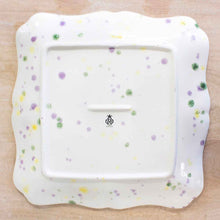 Load image into Gallery viewer, Watercolor Fleur de Lis Platter Purple/Green/Yellow
