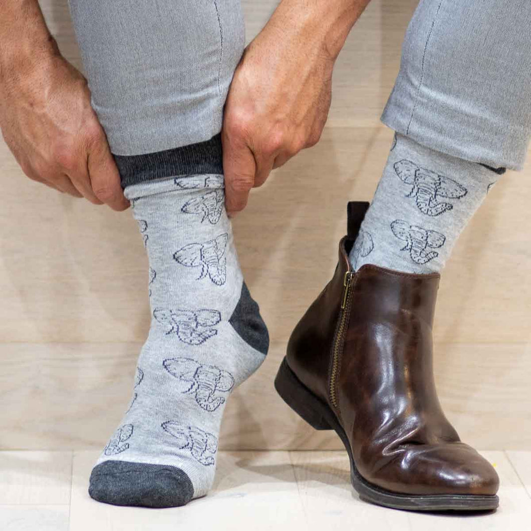 Men's Elephant Face Socks Gray/Charcoal