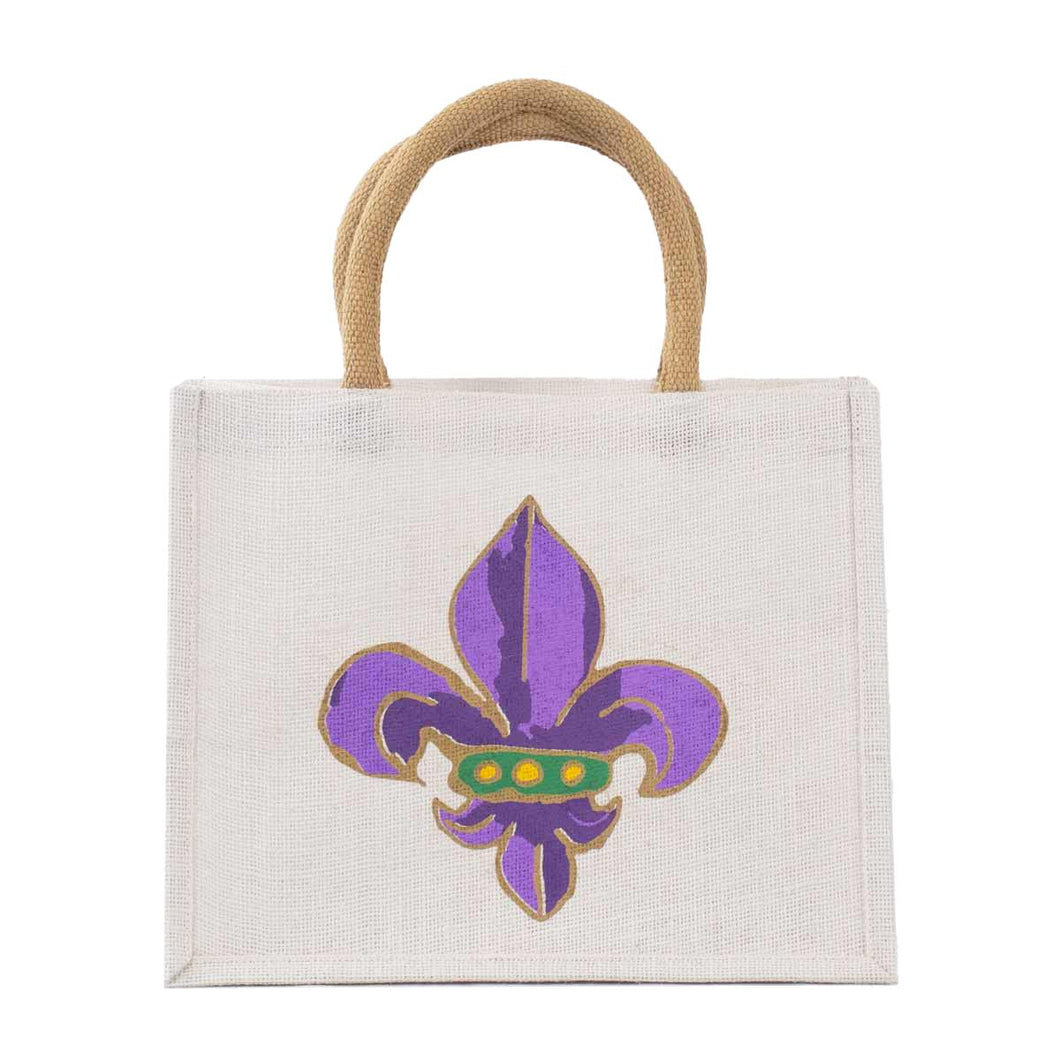 Orleans Gift Tote White/Purple /Green/Yellow