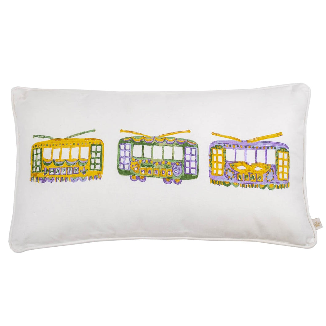 Streetcar Parade Lumbar Pillow Soft White/Multi