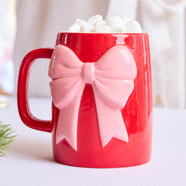 Red & Pink Bow Mug