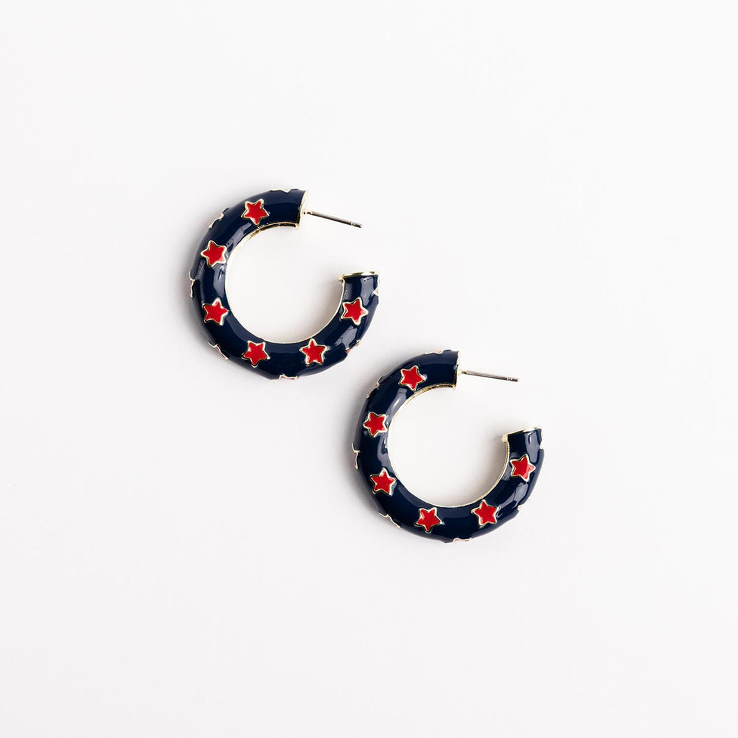 Justine Red+ Blue Earrings