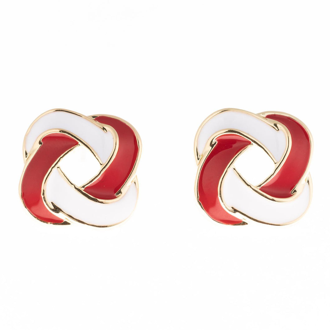 Annie Earrings Crimson & White