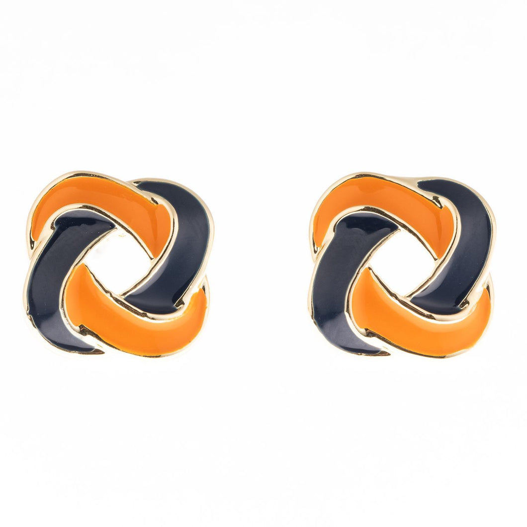 Annie Earrings Navy & Orange
