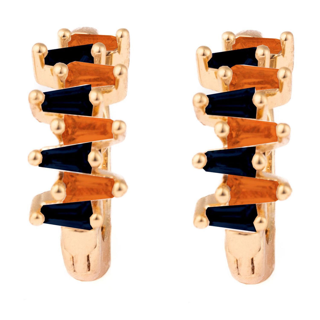 Kay Earrings Navy & Orange