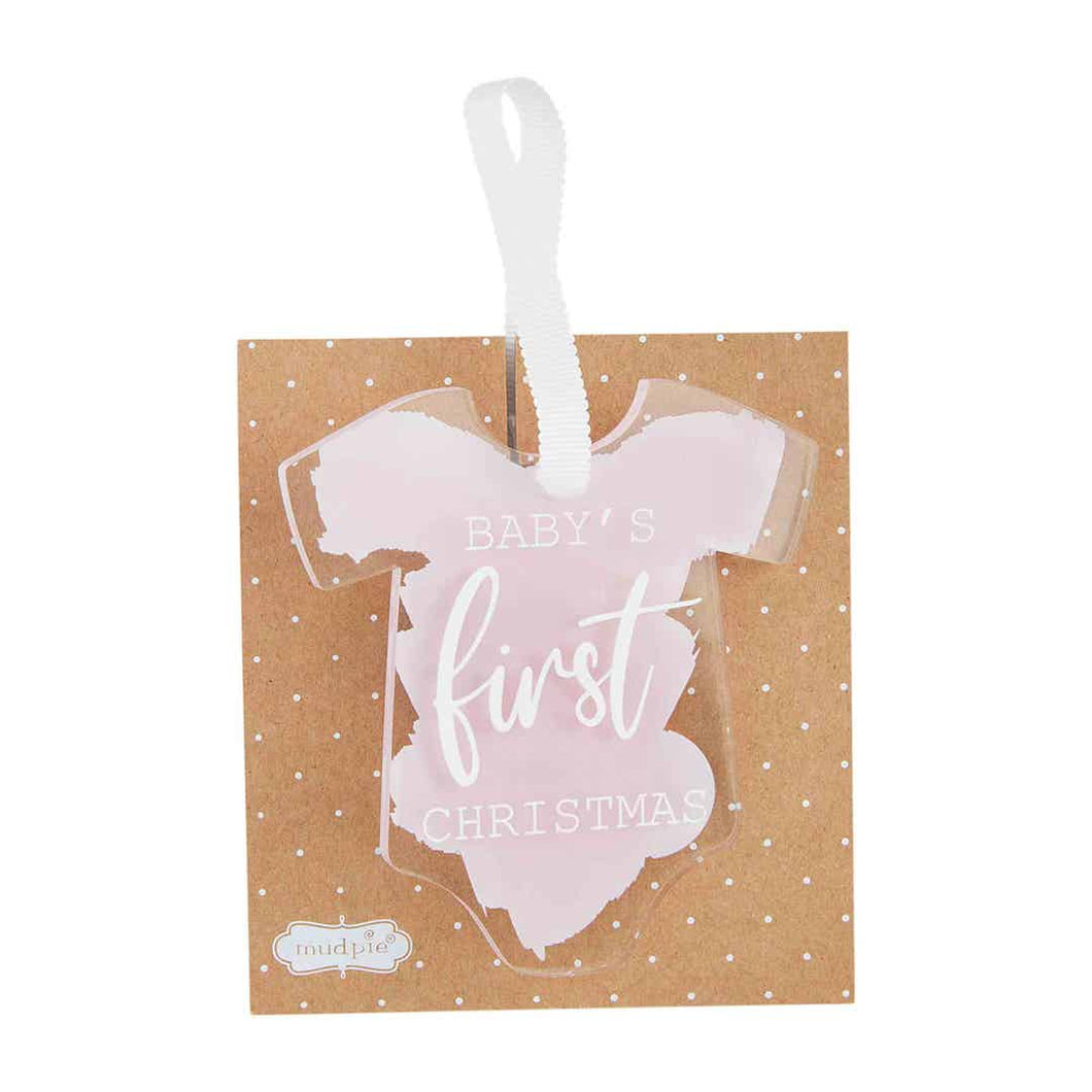 Pink Baby's First Christmas Acrylic Ornament