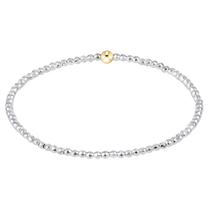Egirl Bright Silver Faceted Hematite 2mm Bead Bracelet