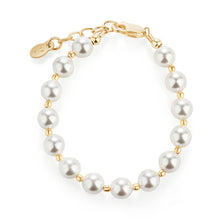 Load image into Gallery viewer, Little Girls 14K Gold-Plated Chunky Pearl Bracelet for Kids: Large 6-12 Years
