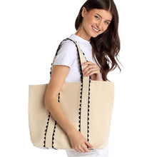 Load image into Gallery viewer, Black Ric Rac Trim Tote
