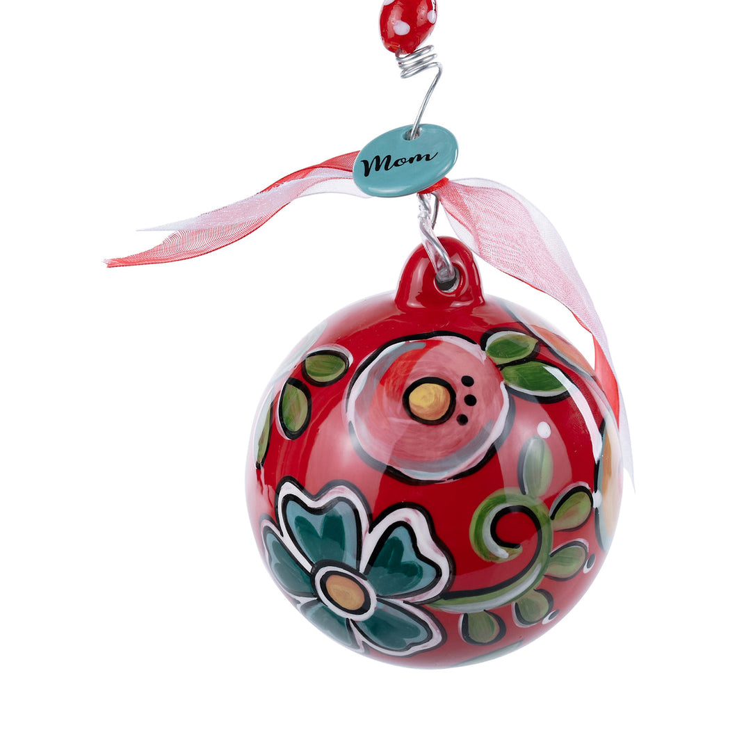 Glory Haus Mom Red Floral Ornament