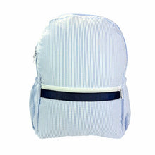 Load image into Gallery viewer, Skipper Seersucker Medium Backpack w/ Pockets
