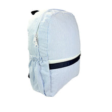 Load image into Gallery viewer, Skipper Seersucker Medium Backpack w/ Pockets
