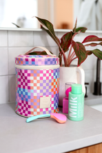 Load image into Gallery viewer, Barrel Organizer Toiletry Bag - All The Things (Checkered)
