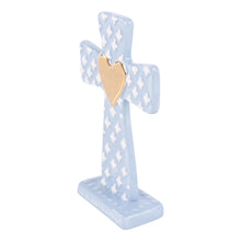 Load image into Gallery viewer, For This Child I Have Prayed Blue Standing Cross

