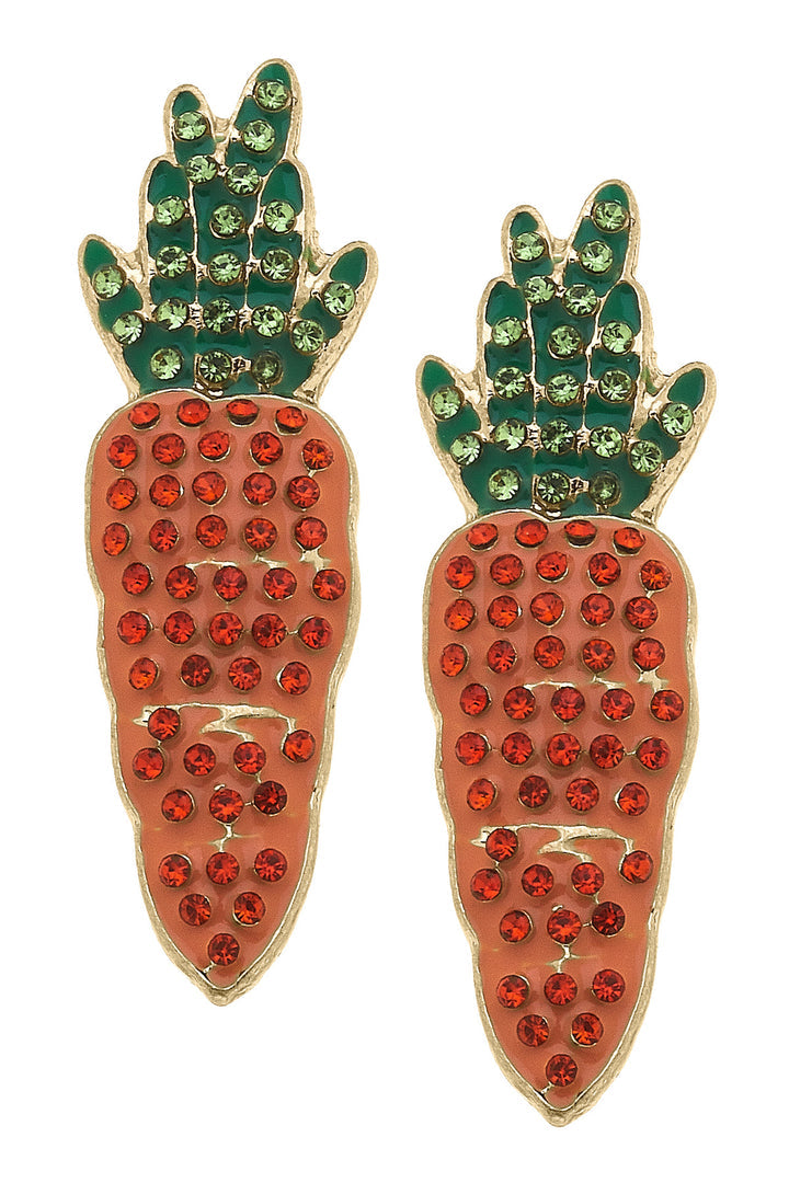 Pave Enamel Carrot Stud Earring