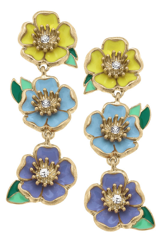 Buttercup Blooms Enamel Earrings